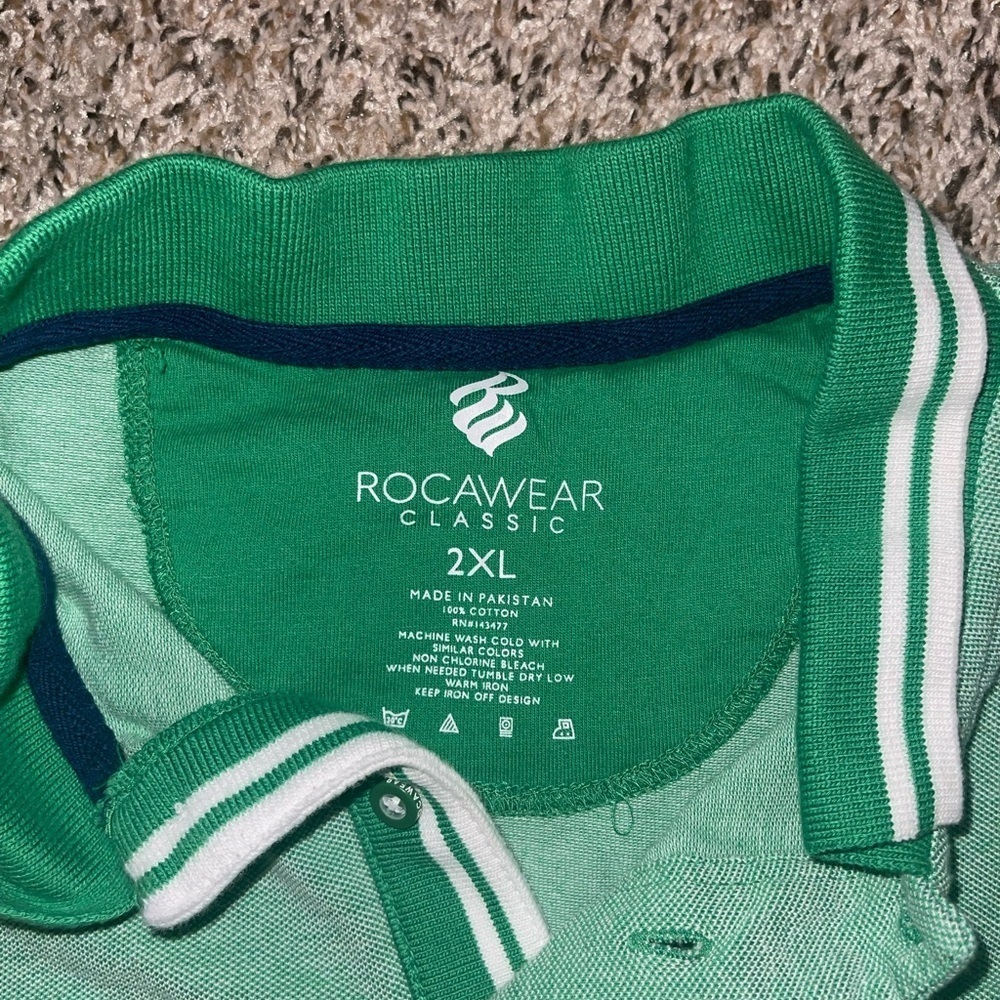 Rocawear Green Y2K Hip Hop Streetwear Polo Shirt Men’s Size 2XL - Picture 5 of 7